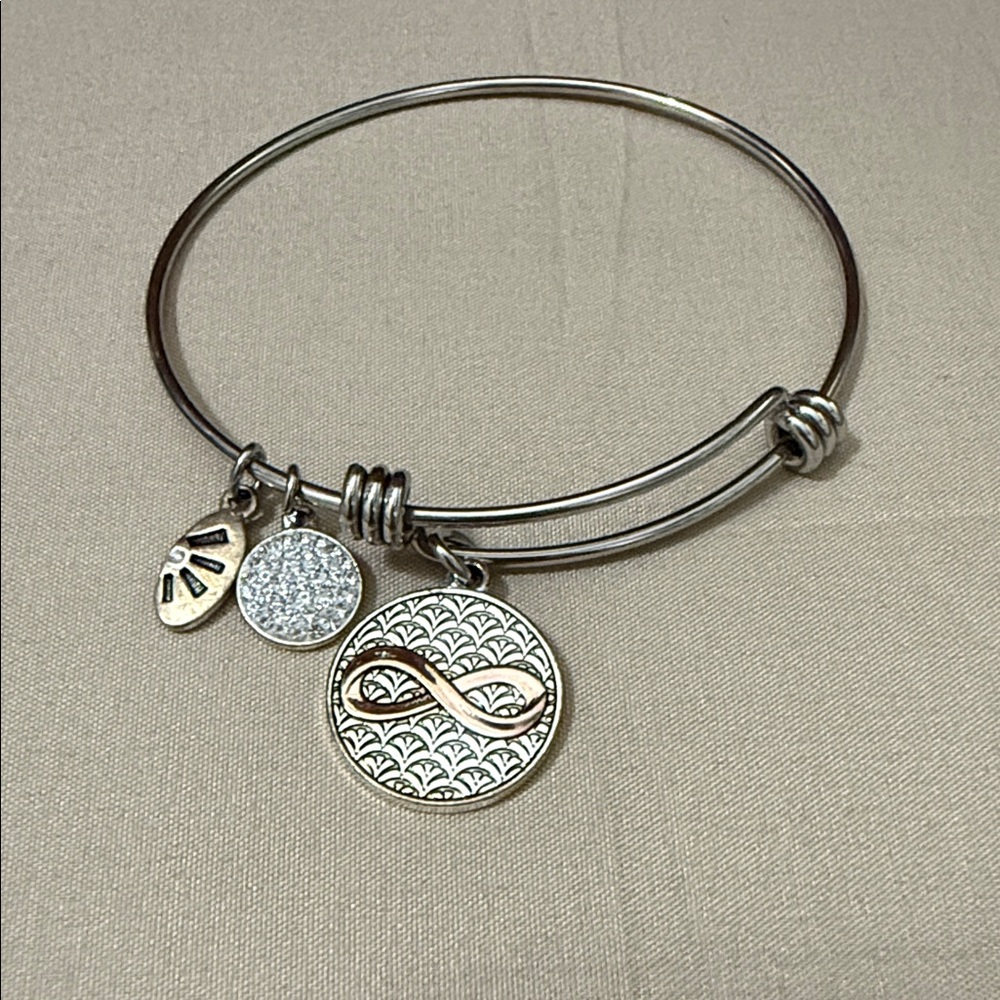 Silver Charm Bangle Bracelet